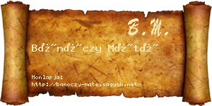 Bánóczy Máté névjegykártya