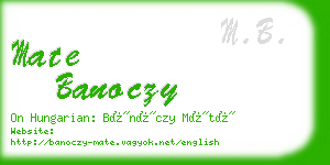 mate banoczy business card